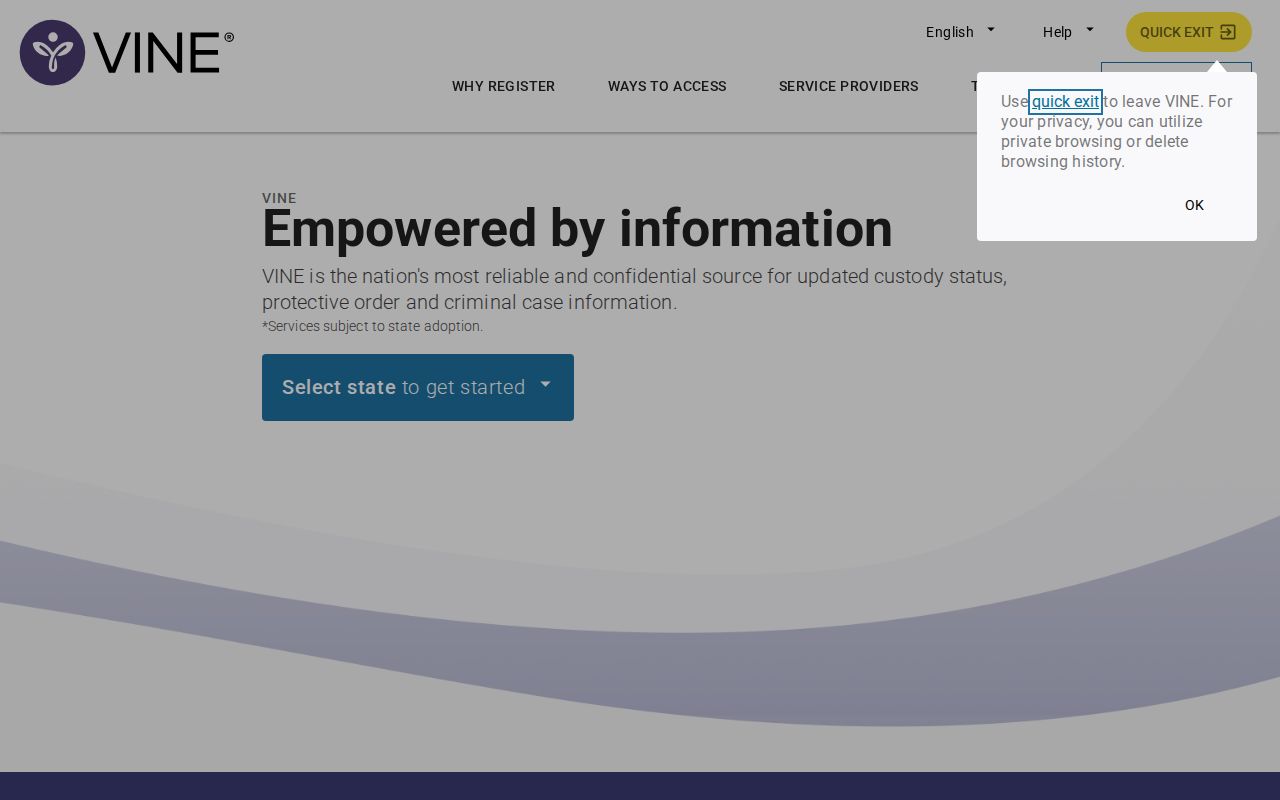 Kent County VINELink inmate search and release notification interface